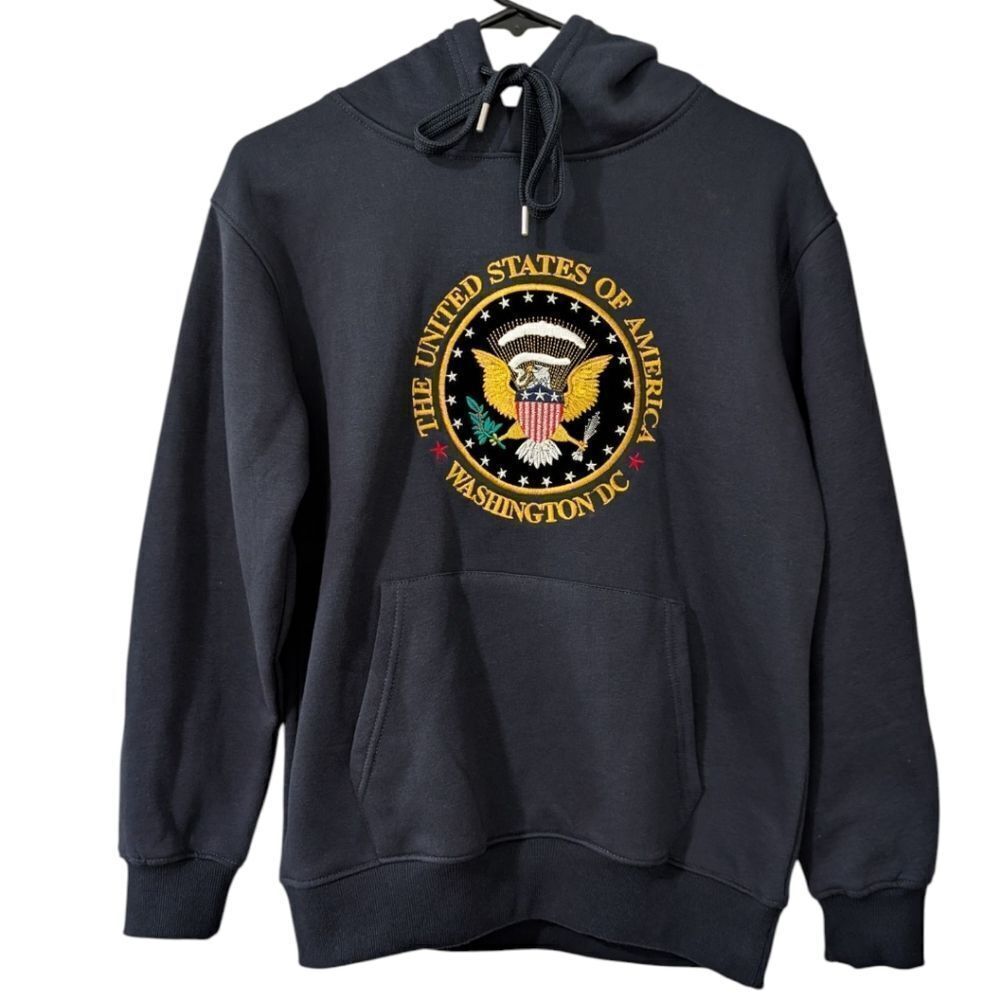 The United States of America Washington DC Seal Hoodie in Navy Women's S NWT
